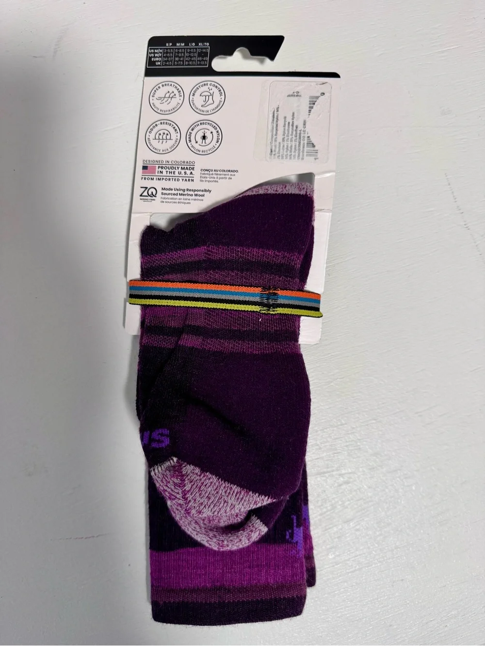 SMARTWOOL Unisex Purple Crew Socks